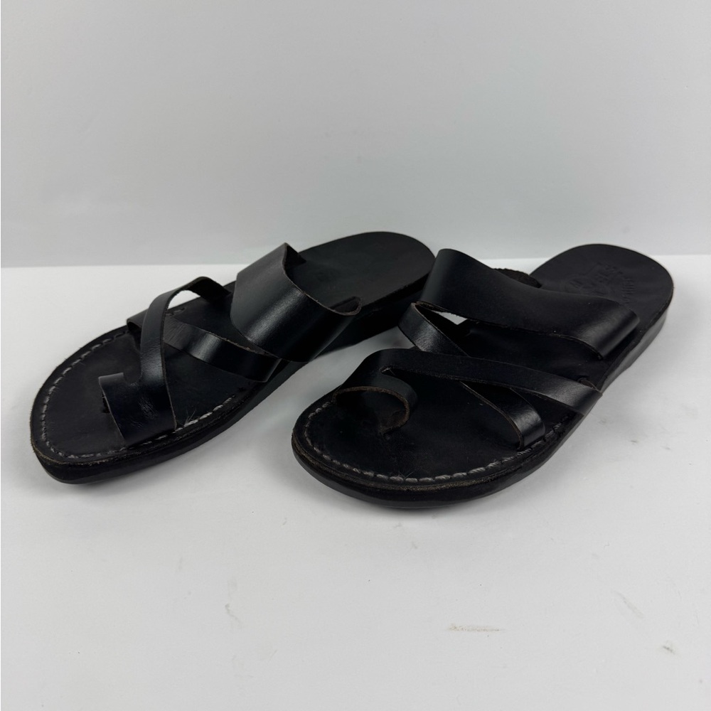 Camel leather Jesus flip flops women’s size 8 men’s size 6